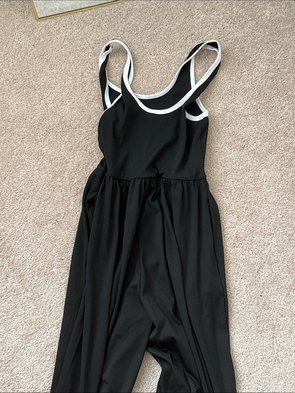 Cider Black Jumpsuit with White Trim